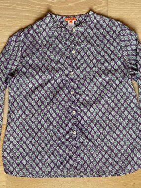 Kule, Purple with light blue floral block print blouse, size:12 yrs old